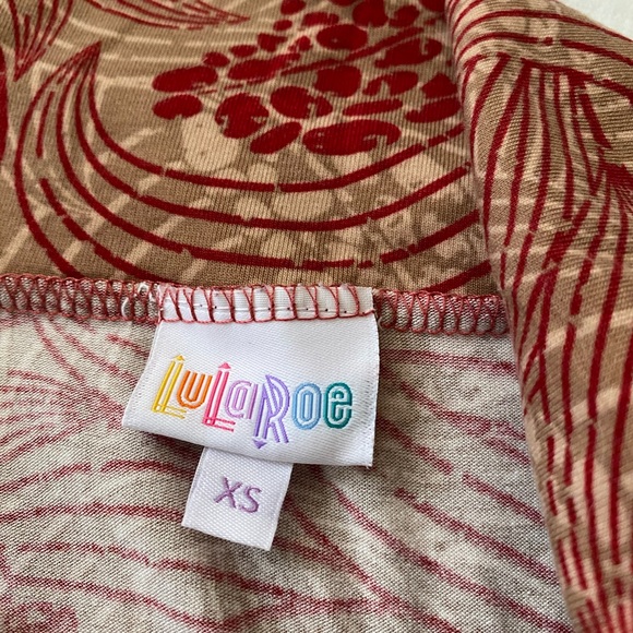 Red and tan Lularoe maxi skirt - Picture 3 of 3